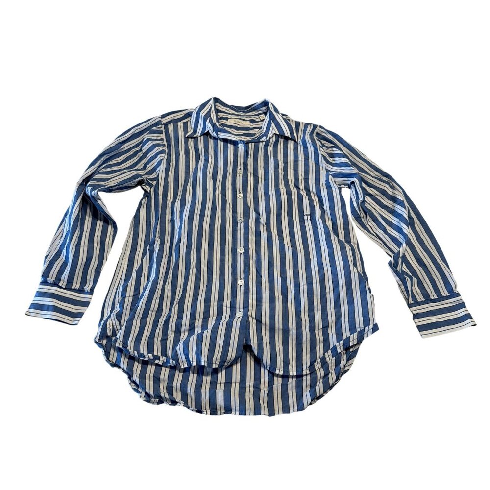 Doen Blue White Striped Button Front Shirt Women's Size X-Small XS - Picture 1 of 5